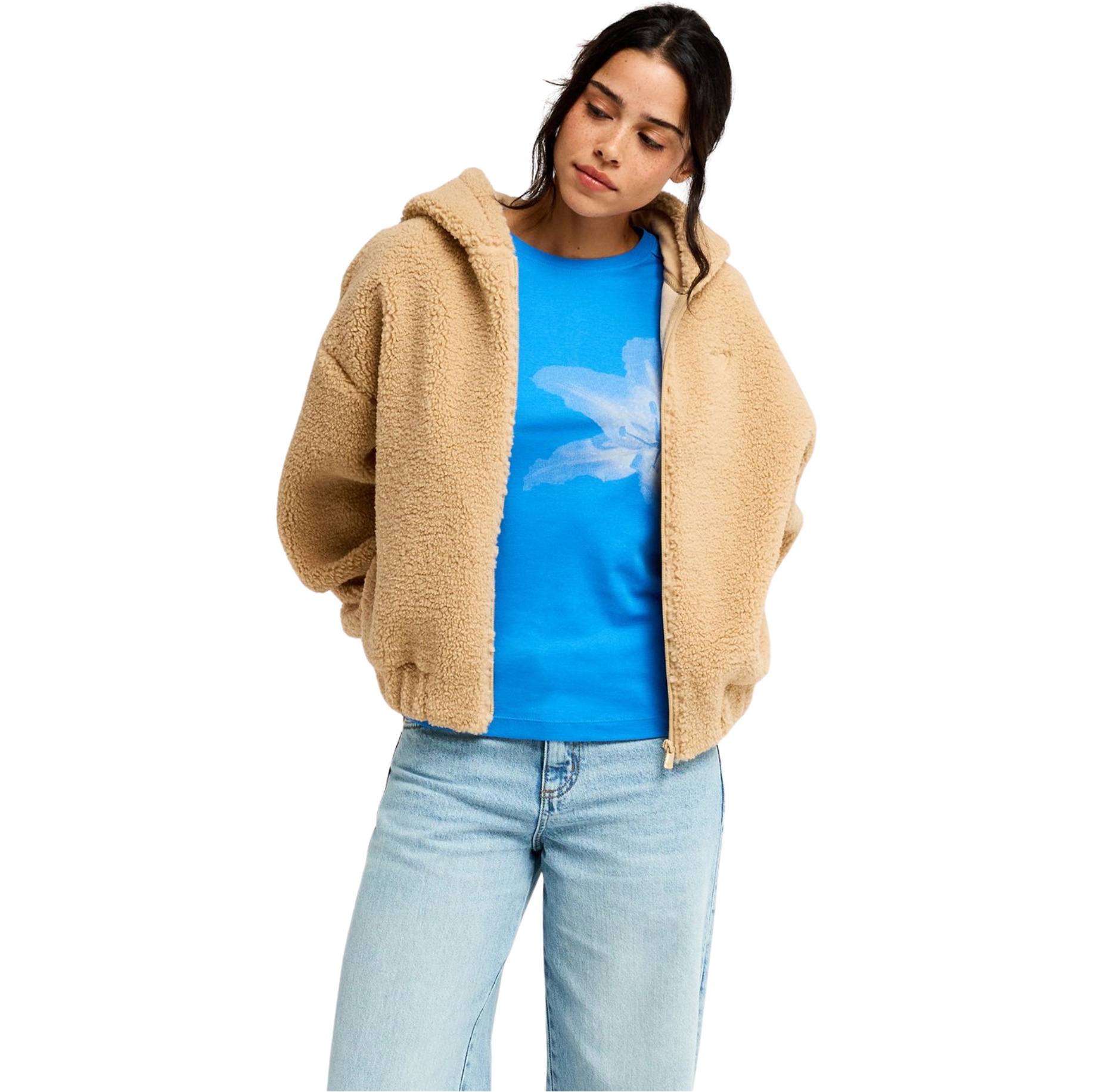 2026 Roxy Womens Take It Ok Fleece ERJPF03269 - Pebble